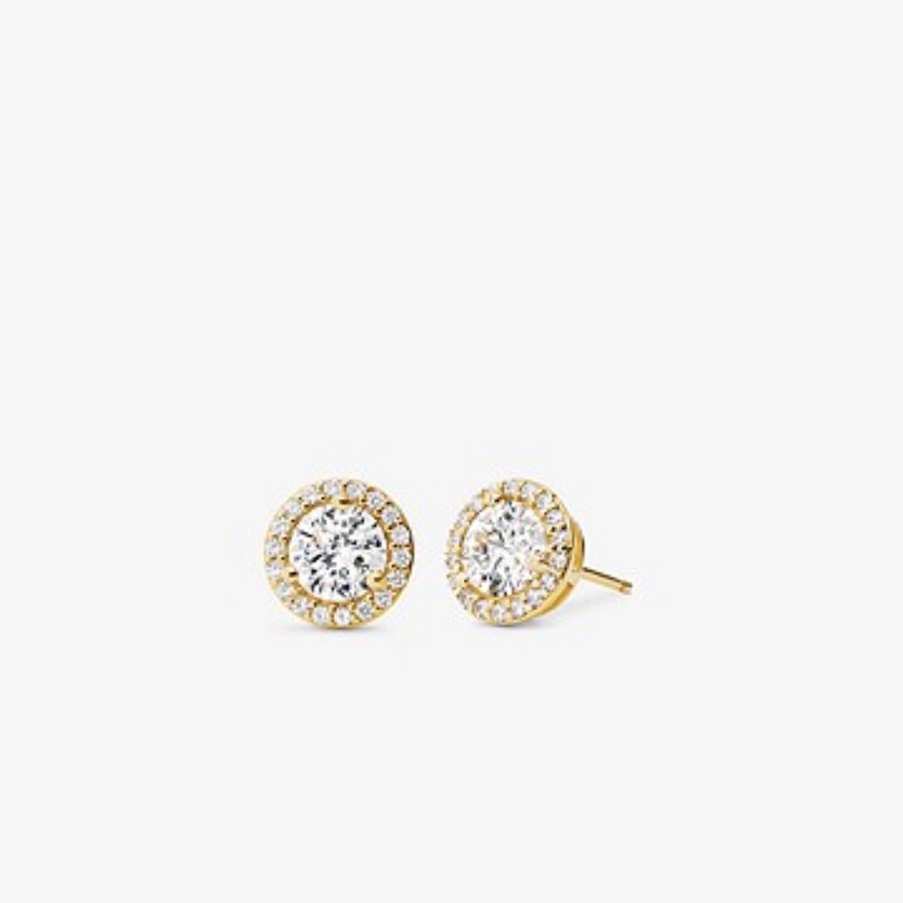 Michael Kors Precious Metal-Plated Sterling Silver Pavé Studs